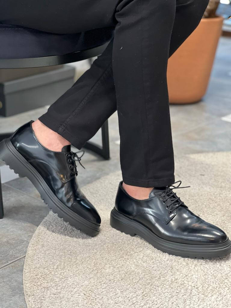 Arles Derby — Polished Black Leather - Image 5