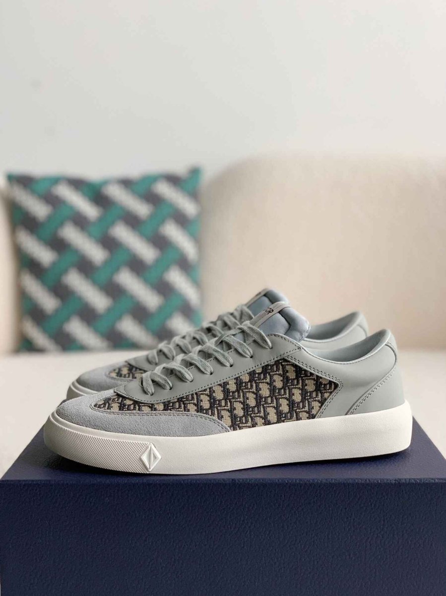 Dior B33 Low-Top Sneakers in Grey and Black Dior Oblique Canvas