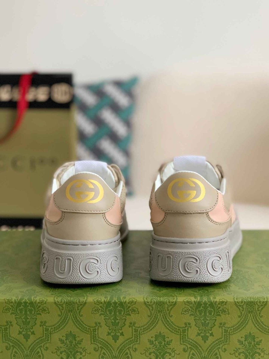 Gucci Re-Web Sneaker – Beige GG Canvas & Pink Leather - Image 5