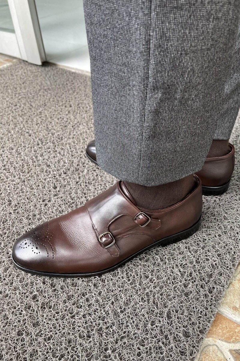 Roma Double Monk Strap — Mahogany Brown - Image 3