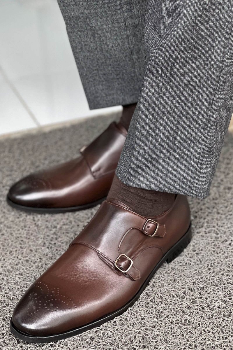 Roma Double Monk Strap — Mahogany Brown - Image 5