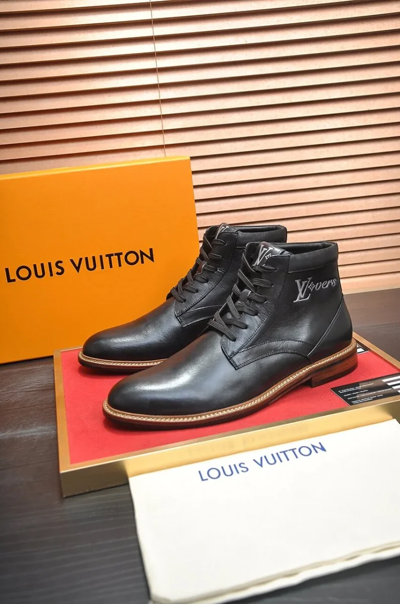 Louis Vuitton Vendome Flex Derby Boot – Black Grained Calf Leather - Image 2