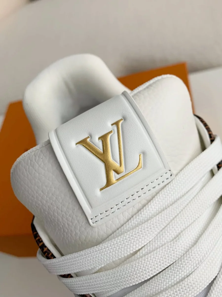 Louis Vuitton LV Trainer – Beige & White Grained Calf Leather - Image 7