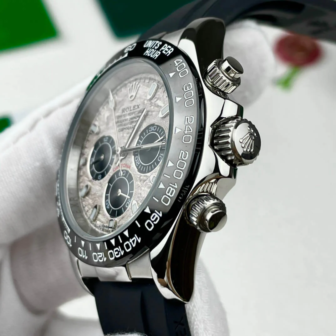 Rolex Cosmograph Daytona 116519LN 40mm 18k White Gold Meteorite Dial Black Ceramic Bezel Oysterflex Bracelet - Image 4
