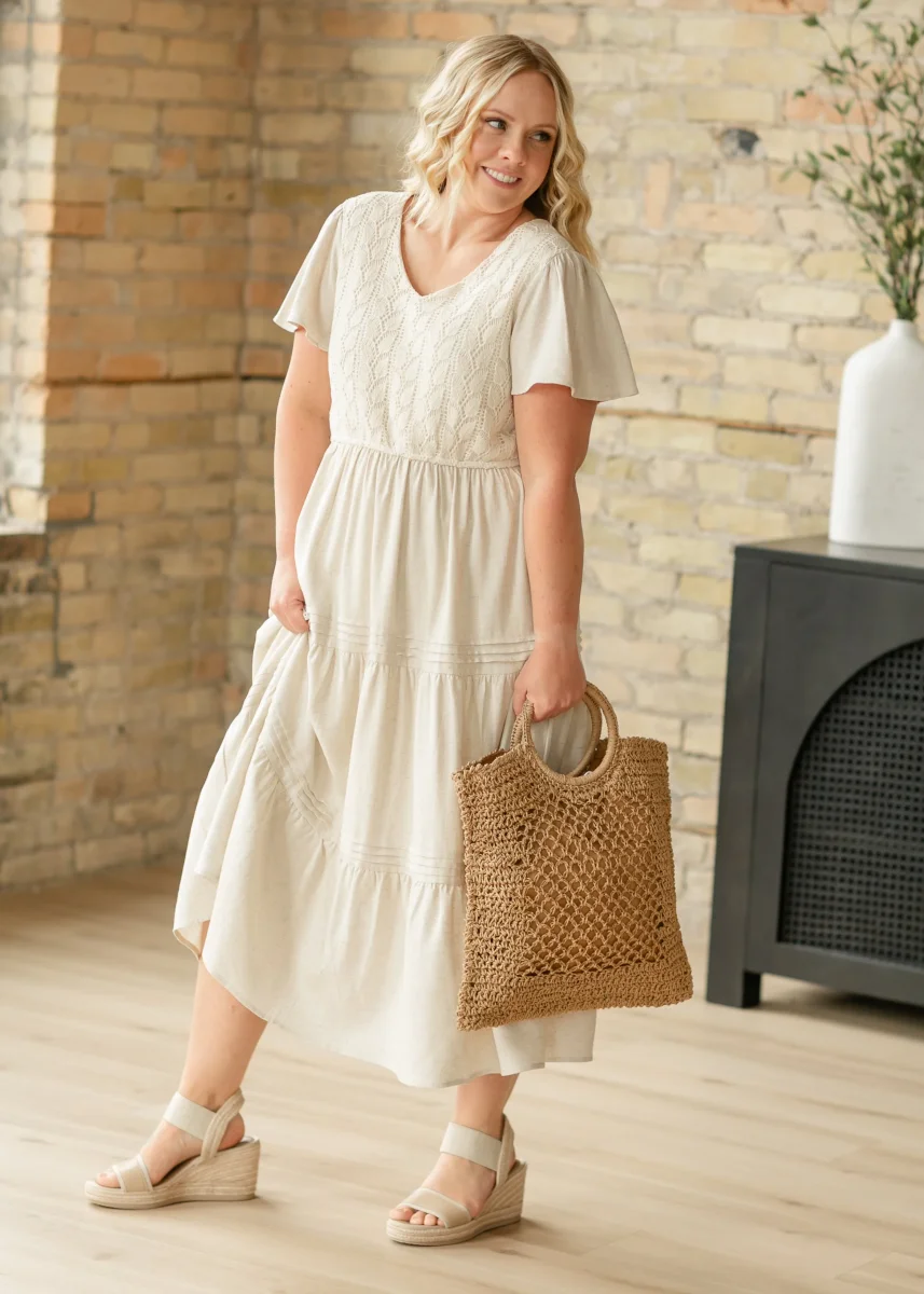 Crochet Detail V-Neck Maxi Dress - FINAL SALE - Image 2